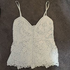 Baby blue lace tank top
